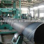 Helical weld pipe machine