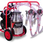 Melasty Double Milking Machine (Mobile) - Stainless Steel Bucket / Silicon Liners / 240cc Milk Claw