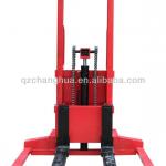 2200lb Electric Lifting Straddle Stacker, Manual Push Type
