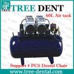 TR-4EW-60 Foshan Oil free Dental Air Compressor Support 4 PCS Dental Chair 60L Air tank/Noiseless oil free air compressor price