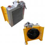 12V/24V DC aluminum plate fin hydraulic oil cooler with fan for machinery