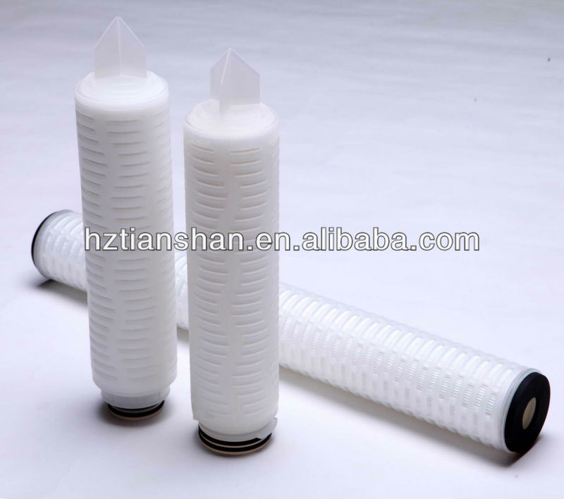 10 inch Polyethersulfone membrane PES pleated filter cartridge for fine chemical / pharmaceutical / electronic industry