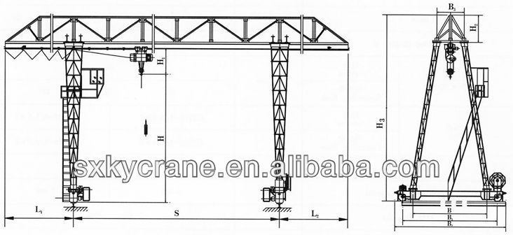 10 Ton MH Model Electric Hoist box girder gantry crane