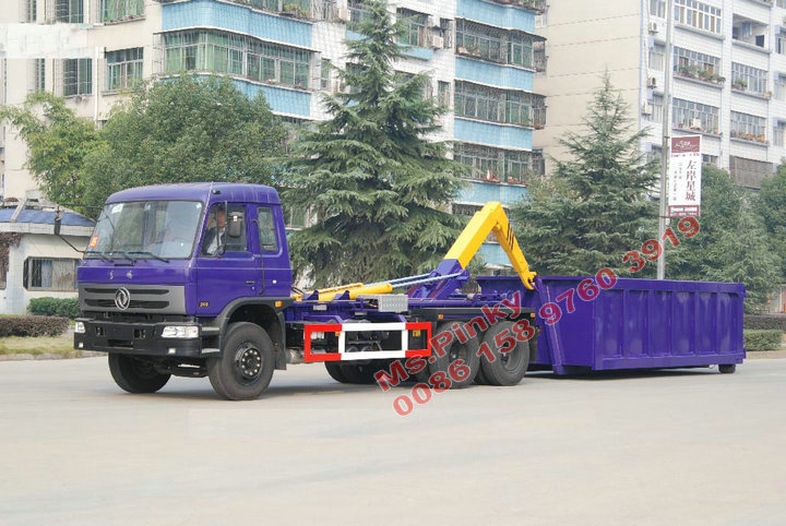 10 Wheels Dongfeng Hook Lift Truck 6*4 Arm Roll Container Refuse Truck