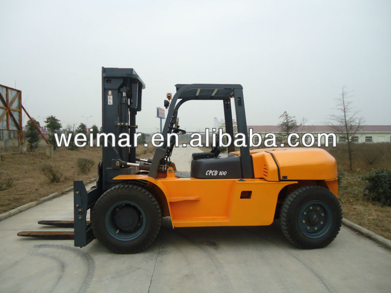 10T diesel forklift truck CPCD100 with Chaoyang6102 engine