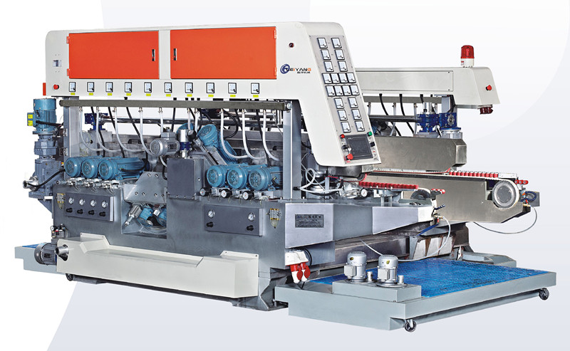 12 wheels double straight glass edging machine/glass machinery with high precision