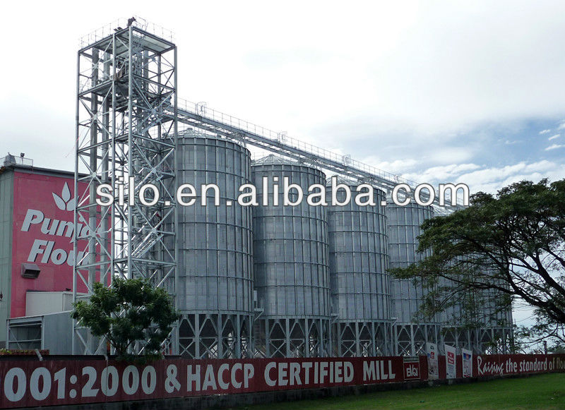 1200t steel hopper bottom silos