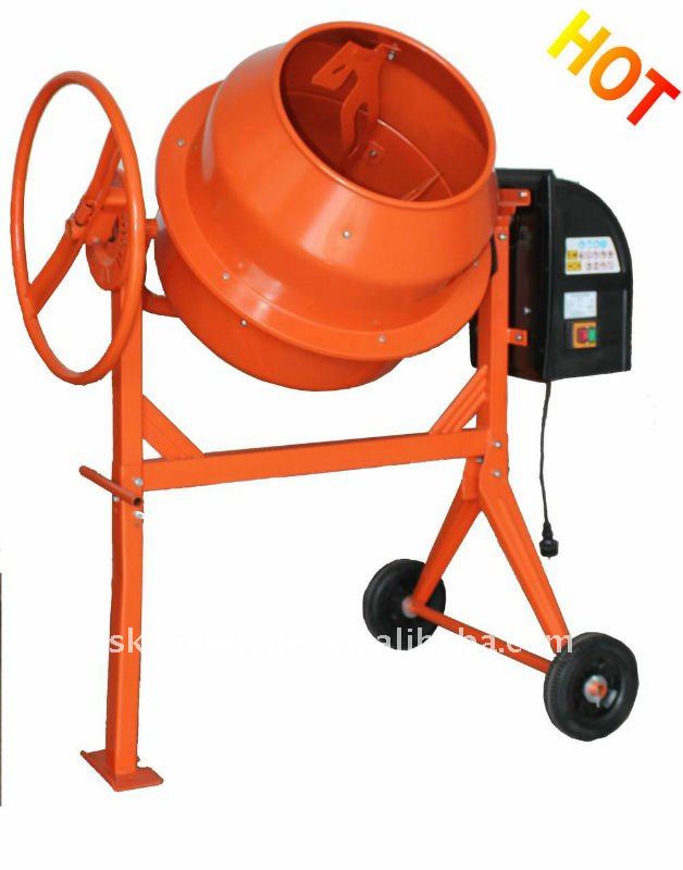 125L portable cement mixer 550w motor cast iron ring gear round handle