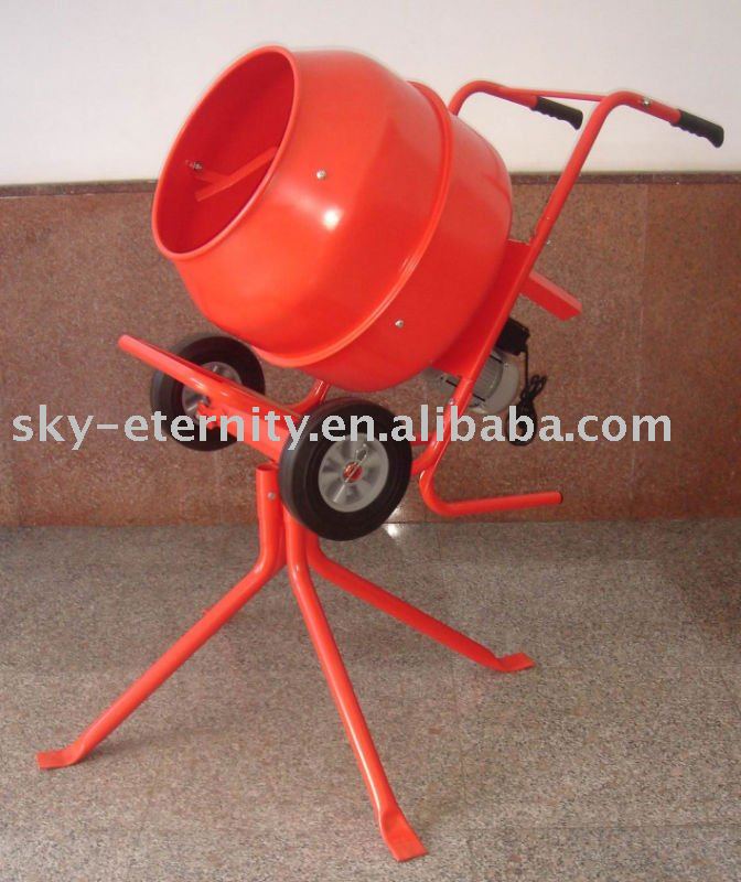 125L portable cement mixer, with mobile outrigger