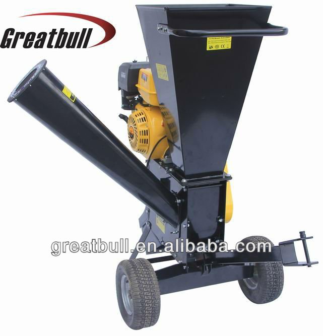 13HP gasoline 4 stroke high speed steel wood chipper shredder