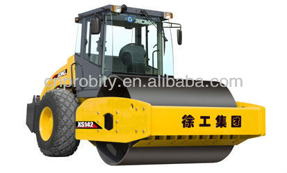 14ton XCMG hydraulic single drum vibratory compactor XS142 road roller with Cummins engine