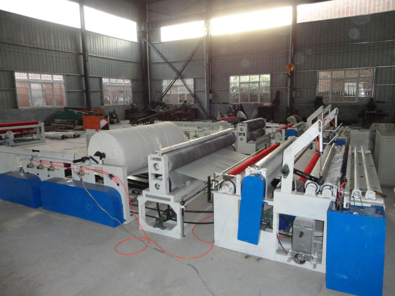 1575mm Semi-automatic tissue paper rewinding and embossing machine