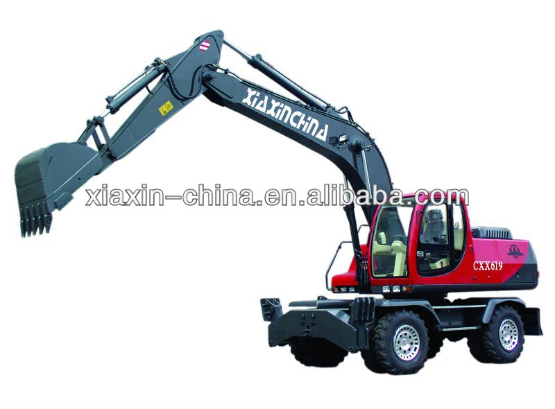 19Ton wheel excavator equipped with imported Engine,hydraulic pump,valve,swivel pump