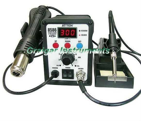 2 in 1 ATTEN AT8586 Advanced Hot Air Soldering Station, SMD Rework Station, 750W,Free Shipping