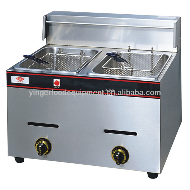 2-tank 2-basket gas fryer(ketchen equipment)