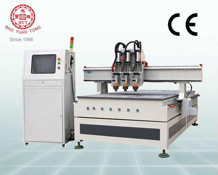 2012 NEW! Pneumatic triple head wood engraving machine