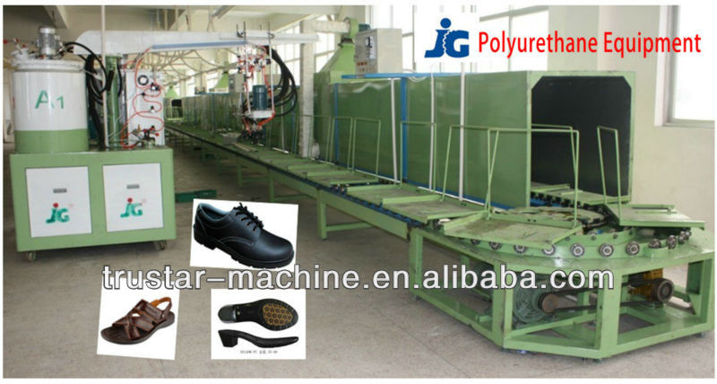 2013 Best price and good quality JG-801G Double head double color double density PU Shoe pouring Machine