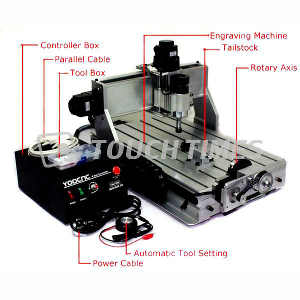 2013 Hot 4 AXIS CNC 3040 Z-DQ Ball Screw Update from 3040 3040T CNC Router Engraver