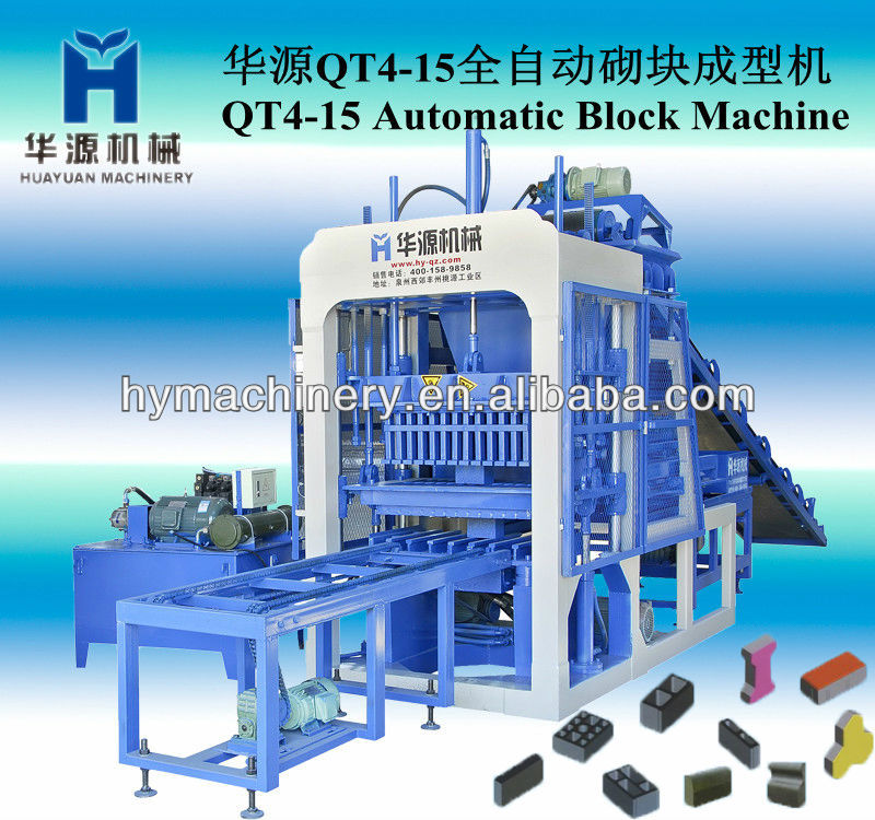 2013 Newly Full automatic concrete block making machine QT4-15 cement brick making machine for sale