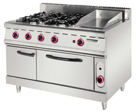 2013 Super Star Product 4-Burner Gas Range Griggle with Electric Oven