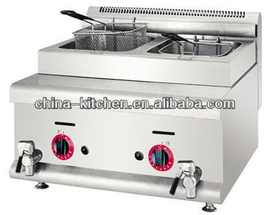 2013 very popular Counter Top 2-Tank 2-Basket Gas Fryer hot sale stainless steel fryer gas deep fryer