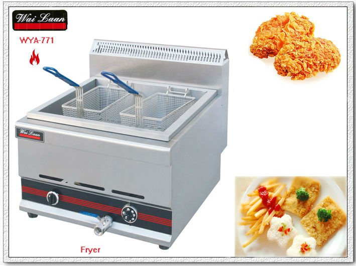 2013 year New 1-tank 2-basket gas deep fryer