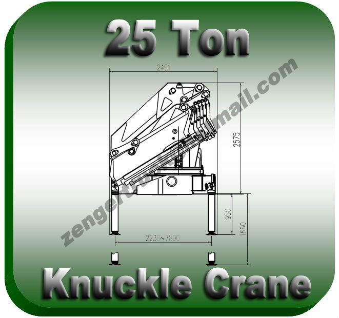 25 ton Knuckle Crane. 25000 kg fold arm truck crane