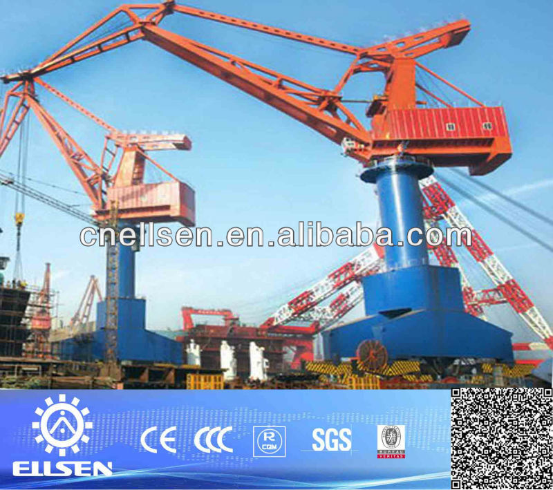 25 Ton slewing jib portal crane for shipyards