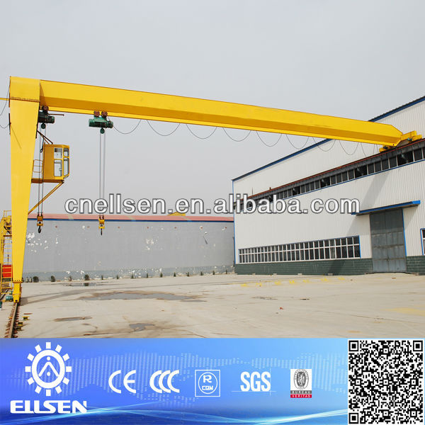 2ton, 3ton, 5ton, 10ton single girder Semi Gantry Crane With Electric Hoist