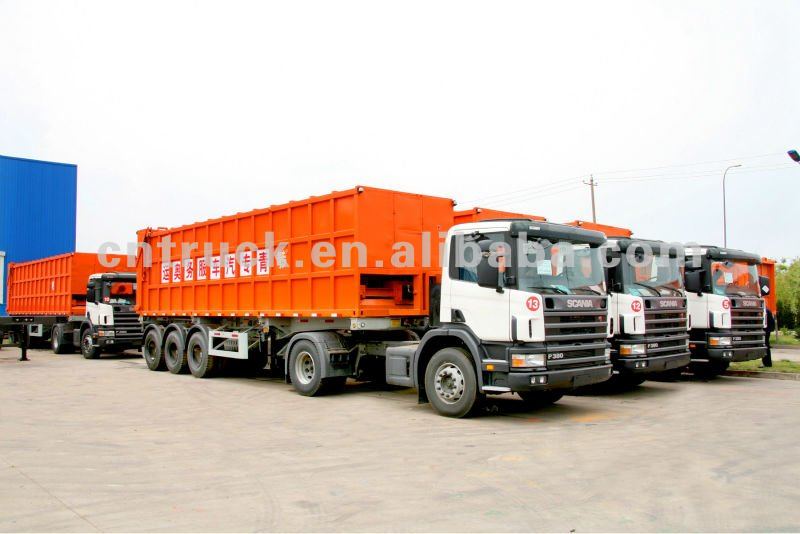 3 axles Semi trailer garbage compactor