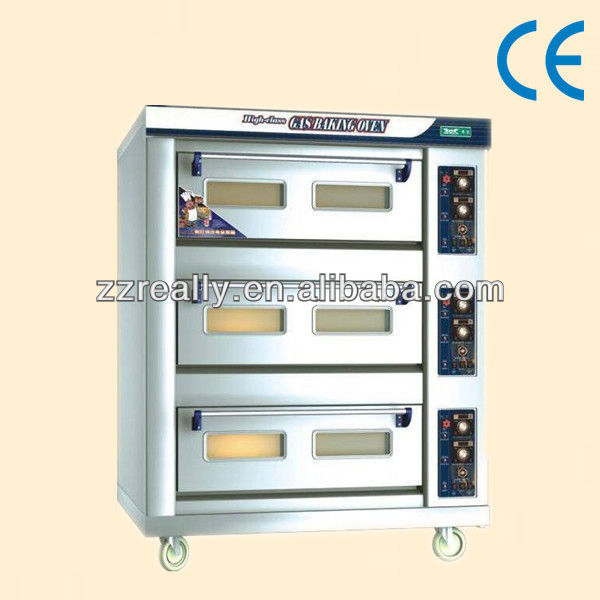 3 decks 6 trays gas oven with ISO CE approved manufacturer