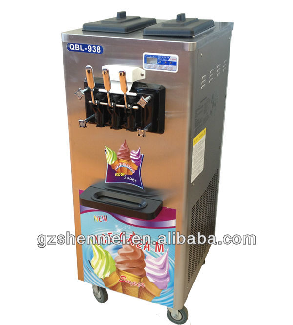 3 flavors soft serve ice cream making machine