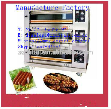 3 layer 6 pan gas oven