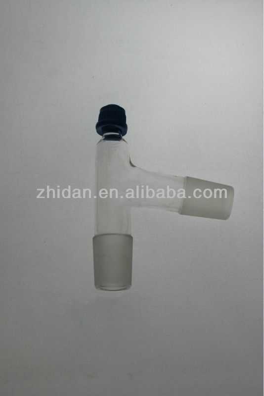 3-way distillation adapter with thread 24/40,Three way Glass Thermometer adapter,Plastic screw,lab glassware