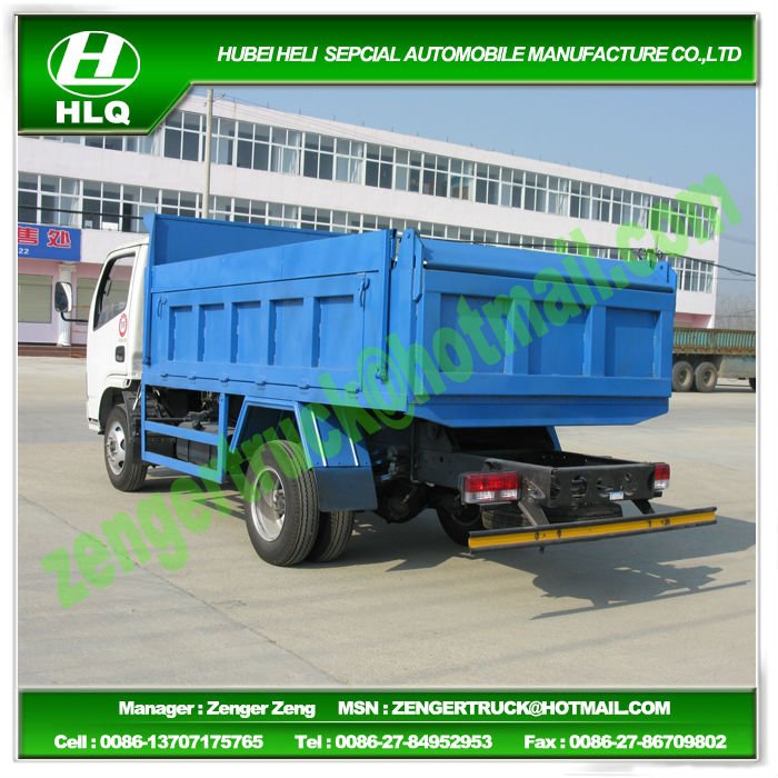 3000~5000 kg RHD Dongfeng 4X2 Dump Garbage Truck