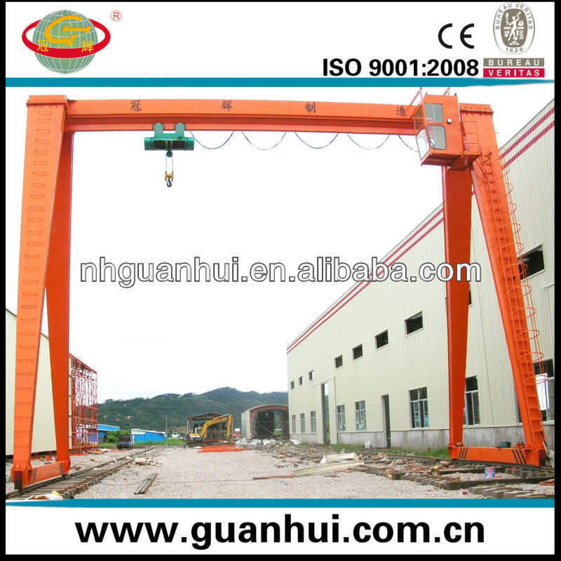 4 wheel single girder gantry crane with hoist