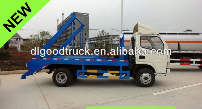 4000L Dongfeng swing arm garbage truck skip loader garbage truck refuse collection vehicle bin lorry