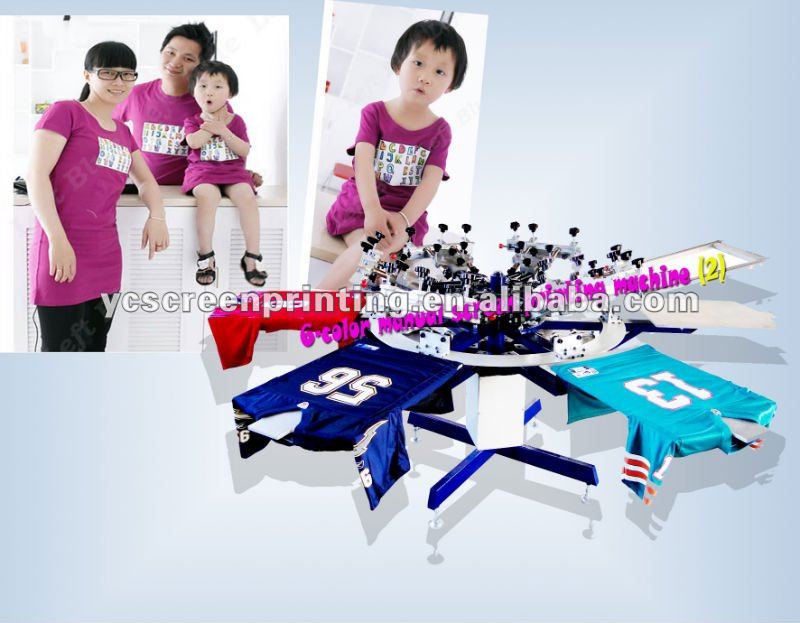 6-color manual precision t-shirt printer machine