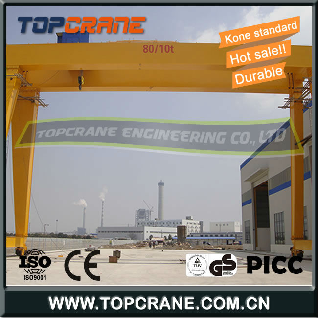 80/10Ton Double beam Gantry crane with hoist/trolley/winch for sale