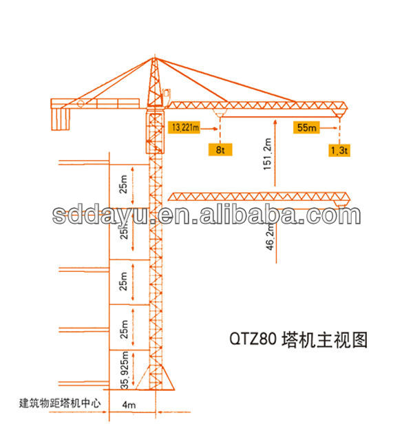 8t Tower Crane QTZ80(5513)