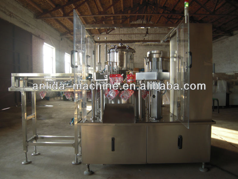 Anlida coconut milk stand up pouch filling and capping machine