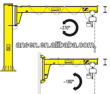 Anson 10T cantilever crane work with used truck crane