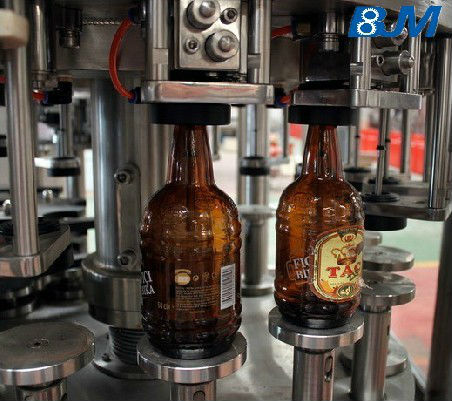 Automatic 3-in-1 glass beer bottle filling machine