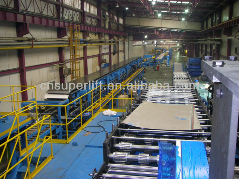 Automatic continues garage door panel, wall panel, and roof panel production lines, producing machines