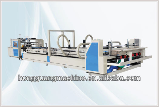 automatic corrugated carton box folding gluer machine