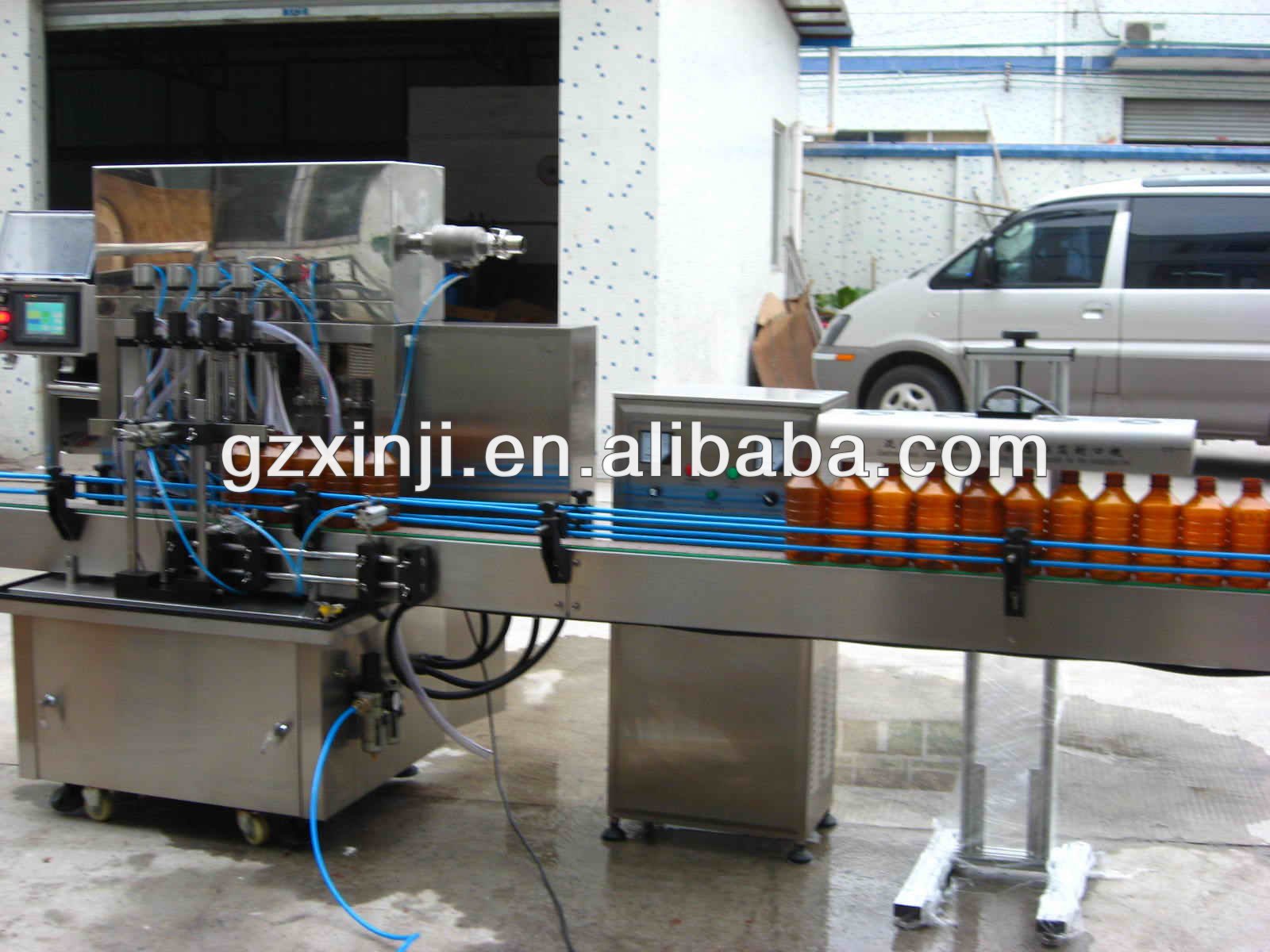 automatic cosmetic/food/chemical production line with filler / capping machine / labeling machine