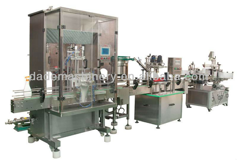 Automatic Filling,Capping ,Sealing and Labeling Line(shampoo,lotion,detergent,vinegar,wine,sauce,water,liquid,paste,cream,fill)