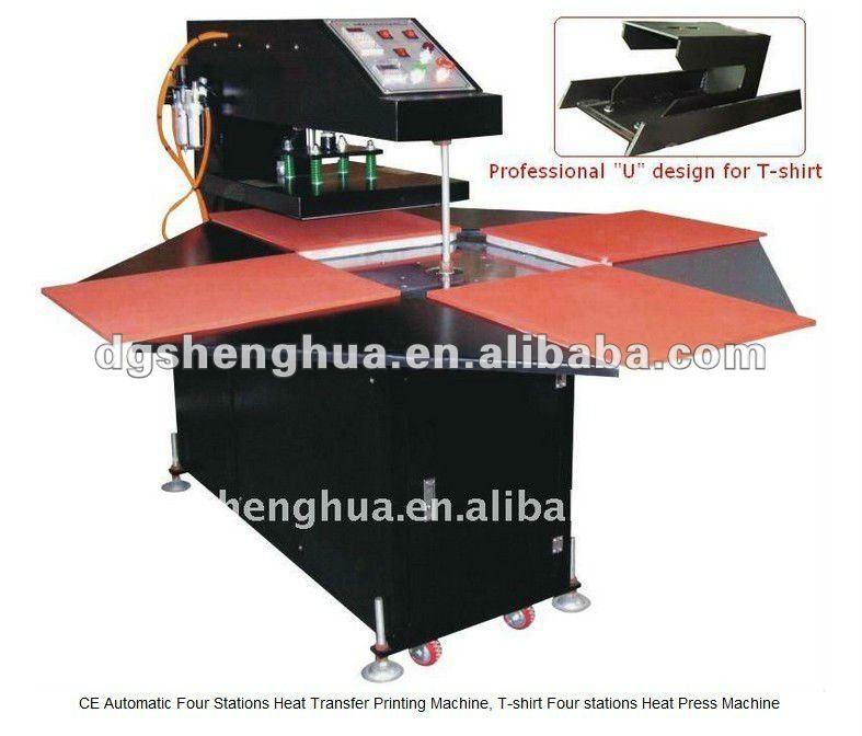 Automatic Four Stations Heat Press Machine for T-shirt Printing