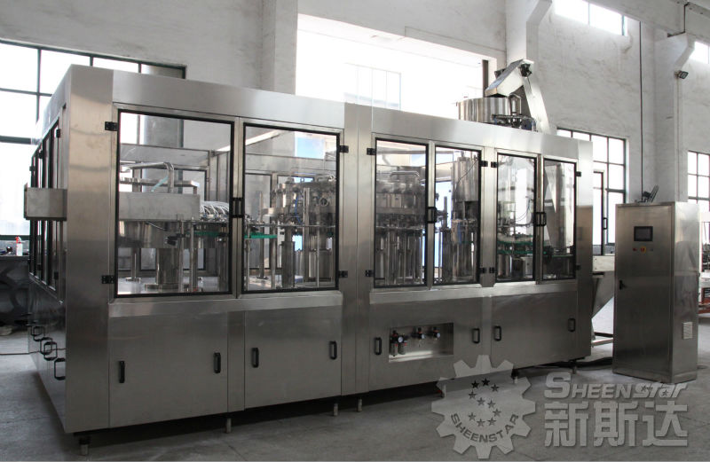 Automatic soft drink filling and capping machine