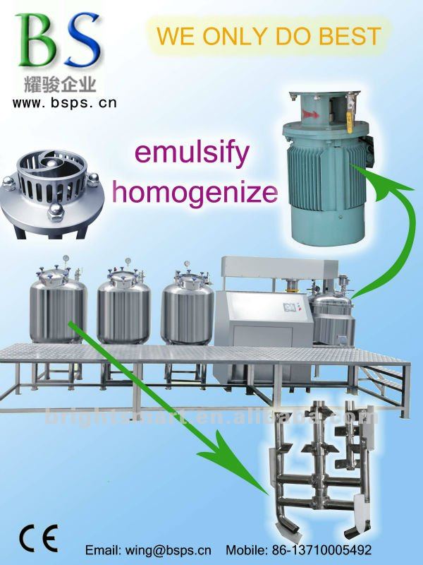 Automatic vacuum homogeneous emulsifying machine for cream